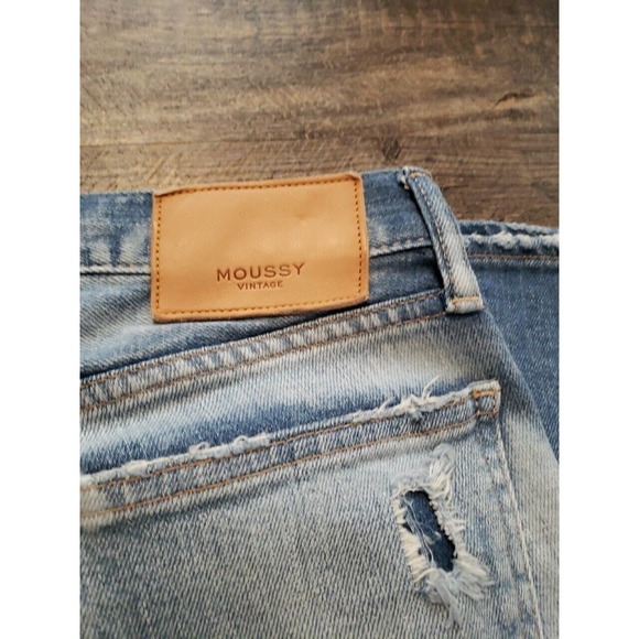 Moussy Vintage Lenwood Skinny Jean In Light Blue Distressed Cropped Sz 25 (b - Picture 9 of 9